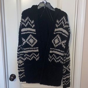 Black fuzzy cardigan